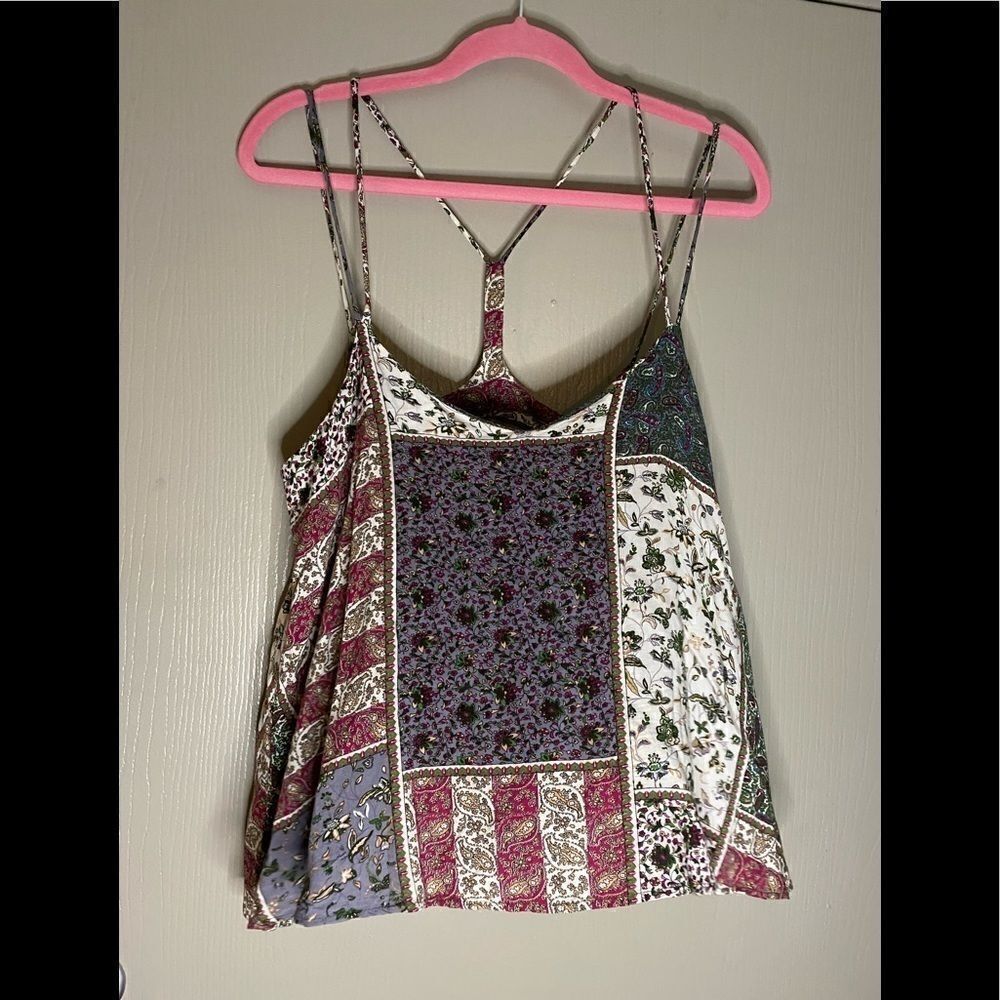 Ymi boho multi color spaghetti strap tank size M